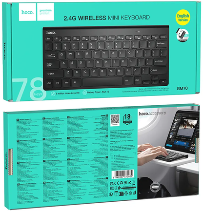 Tastatura Wireless HOCO GM70, Neagra