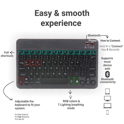 Tastatura Wireless Techsuit WK1, RGB, Neagra
