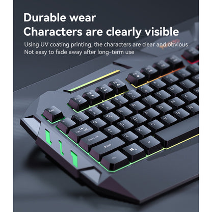 Tastatura Wireless Yesido KB21, RGB, 1.5m, Neagra