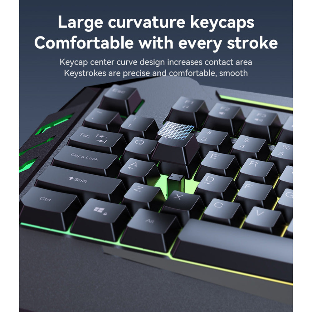 Tastatura Wireless Yesido KB21, RGB, 1.5m, Neagra