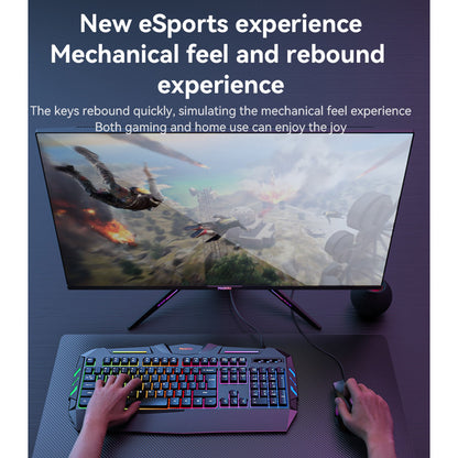 Tastatura Wireless Yesido KB21, RGB, 1.5m, Neagra