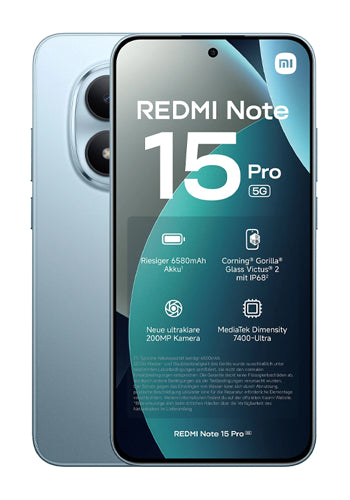 Telefon Mobil Xiaomi Redmi Note 15 Pro 5G, 512GB, 8GB, Glacier Blue