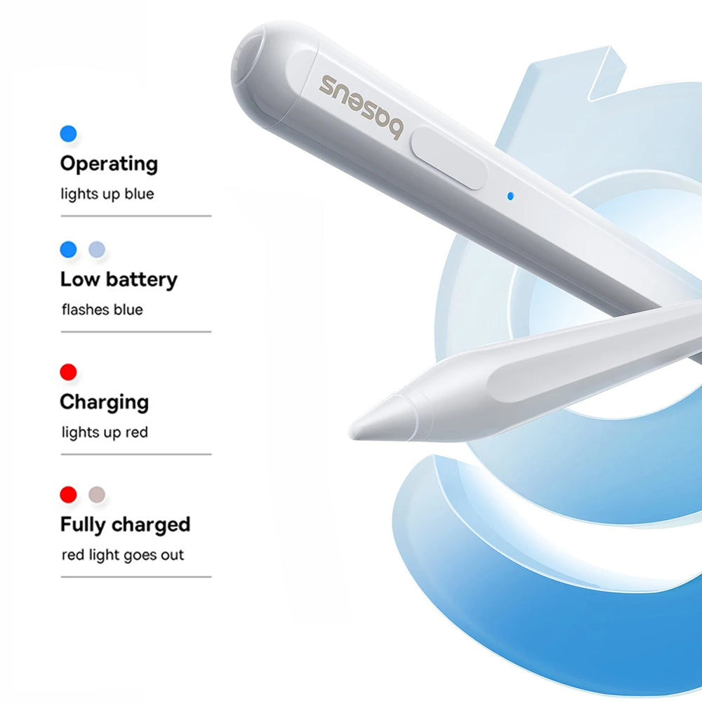 Touch Pen Baseus Smooth Writing 2 Series pentru Apple iPad, Versiune Wireless Activ, Alb P80015802213-03