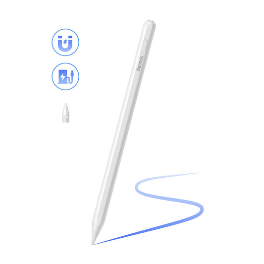 Touch Pen Baseus Smooth Writing 2 Series pentru Apple iPad, Versiune Wireless Activ, Alb SXBC080102