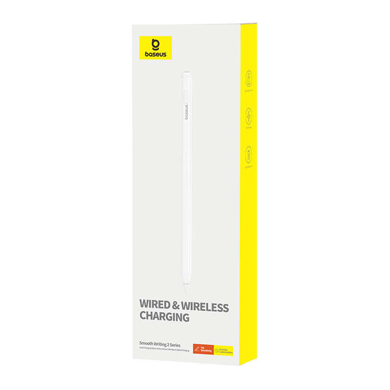 Touch Pen Baseus Smooth Writing pentru Apple iPad, Versiune Wireless & Wired Activ, Alb C40169009123-00