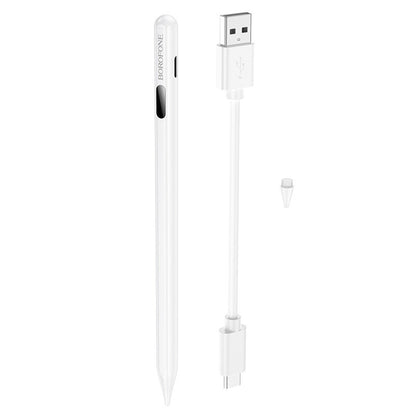 Touch Pen Borofone BG101 pentru Apple iPad Series, Versiune Activ, Alb