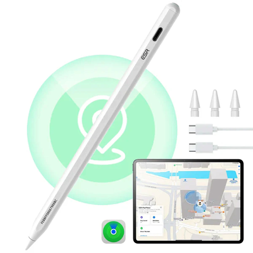 Touch Pen ESR Geo pentru Apple iPad, Versiune Activ, Alb