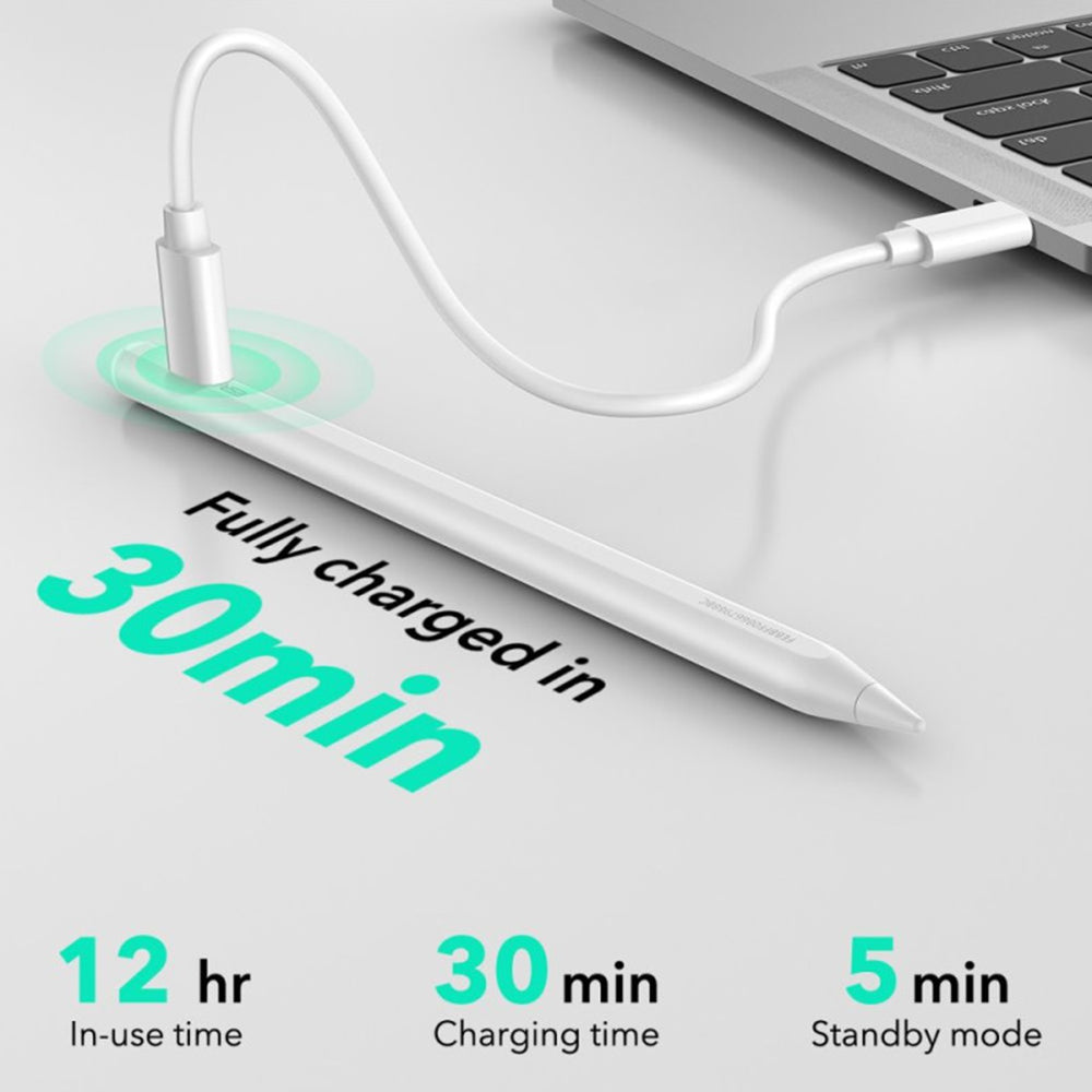 Touch Pen ESR Geo pentru Apple iPad, Versiune Activ, Alb