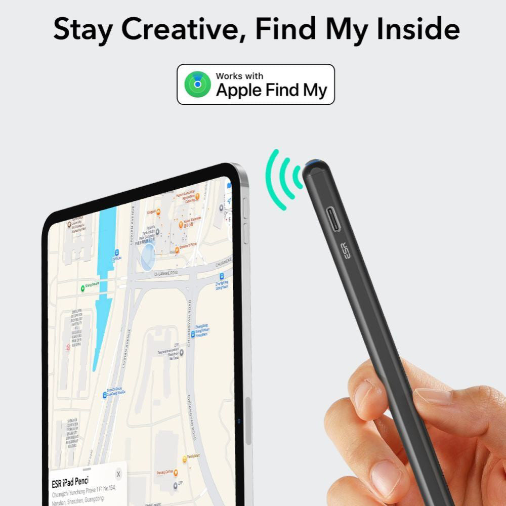 Touch Pen ESR Geo pentru Apple iPad, Versiune Activ, Negru