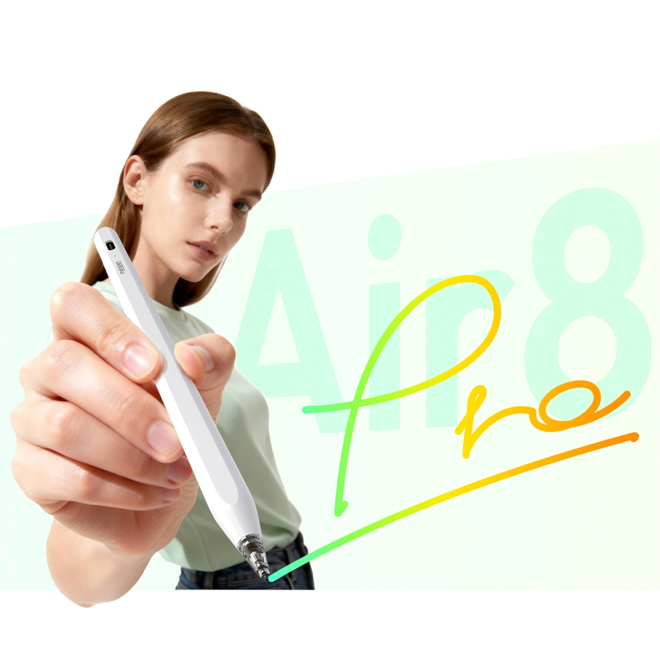 Touch Pen Metapen Air8 Pro pentru Apple iPad, Versiune Activ, Alb ME-APP172