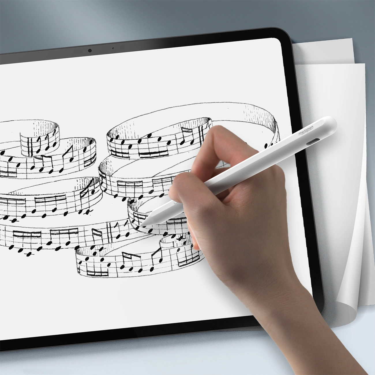 Touch Pen Metapen A11 pentru Apple iPad, Versiune Activ, Alb ME-APP412