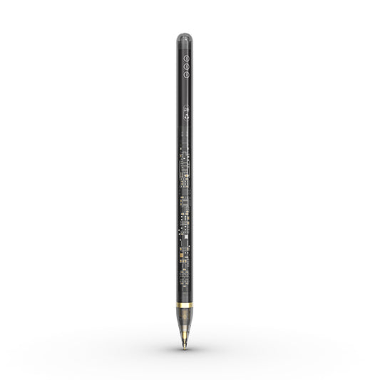 Touch Pen Techsuit C10 Pro pentru Apple iPad, Versiune Activ, Transparent Negru