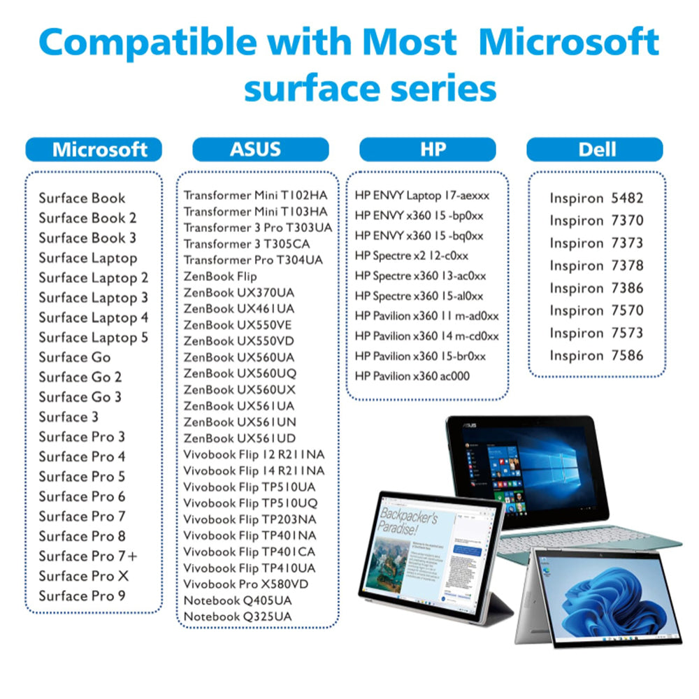 Touch Pen Techsuit F97 pentru Microsoft Surface, Versiune Activ, Negru