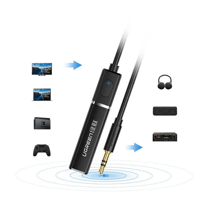 Transmitator Bluetooth UGREEN CM107, AUX, Negru