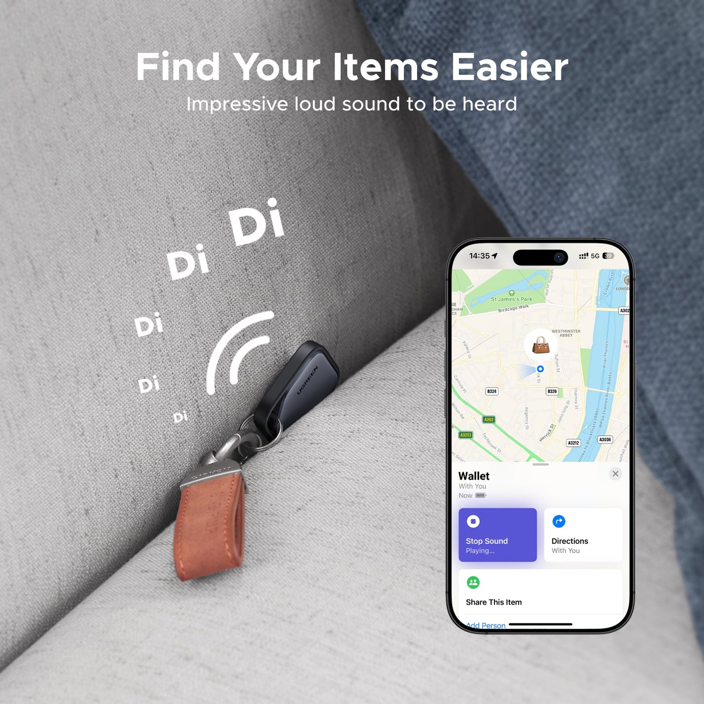 UGREEN SmartTag Pro Smart CM916 (75646P), Negru