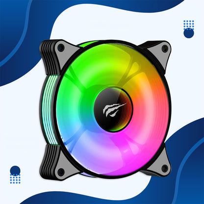 Ventilator HAVIT F2095, RGB, 600RPM - 1800RPM, 38dB, 1.44W, Negru