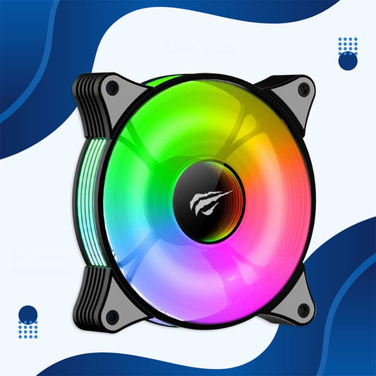 Ventilator HAVIT F2095, RGB, 600RPM - 1800RPM, 38dB, 1.44W, Negru