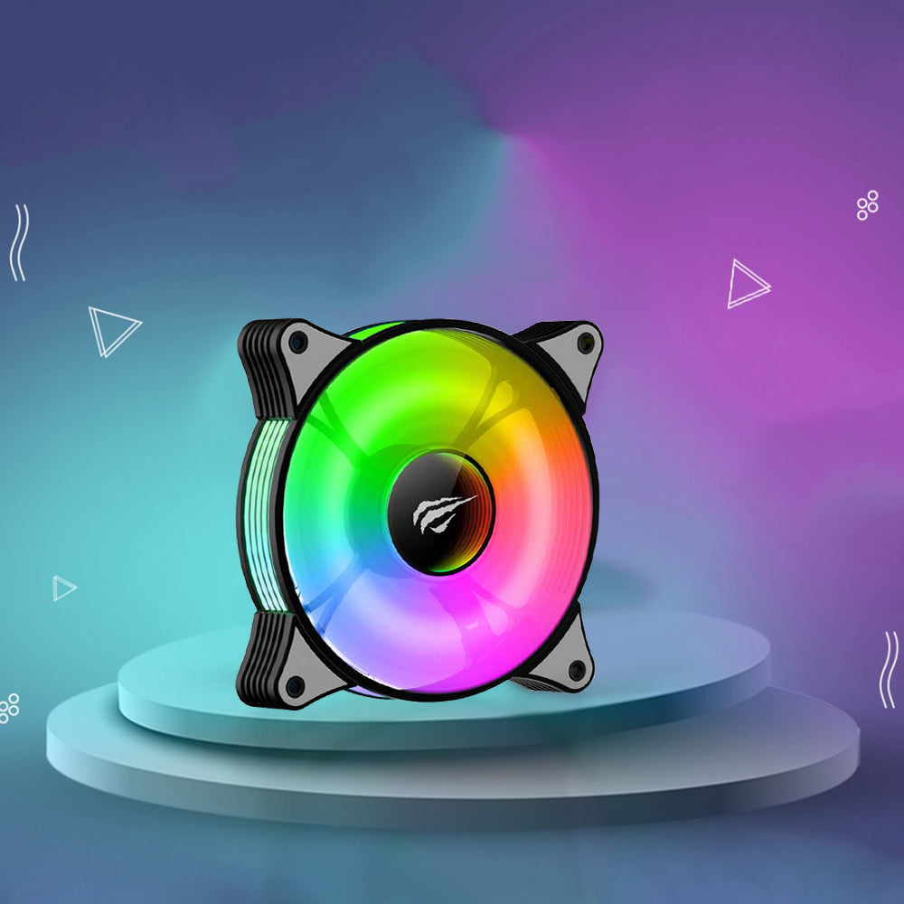 Ventilator HAVIT F2095, RGB, 600RPM - 1800RPM, 38dB, 1.44W, Negru