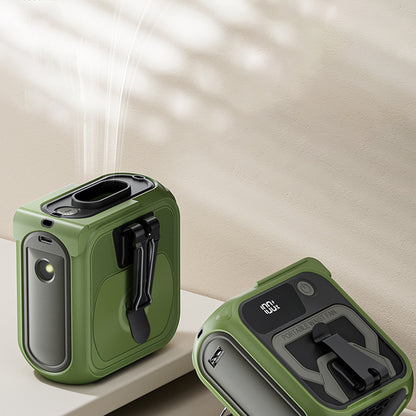 Ventilator Portabil Techsuit Z13 cu baterie externa 10000mAh, Verde