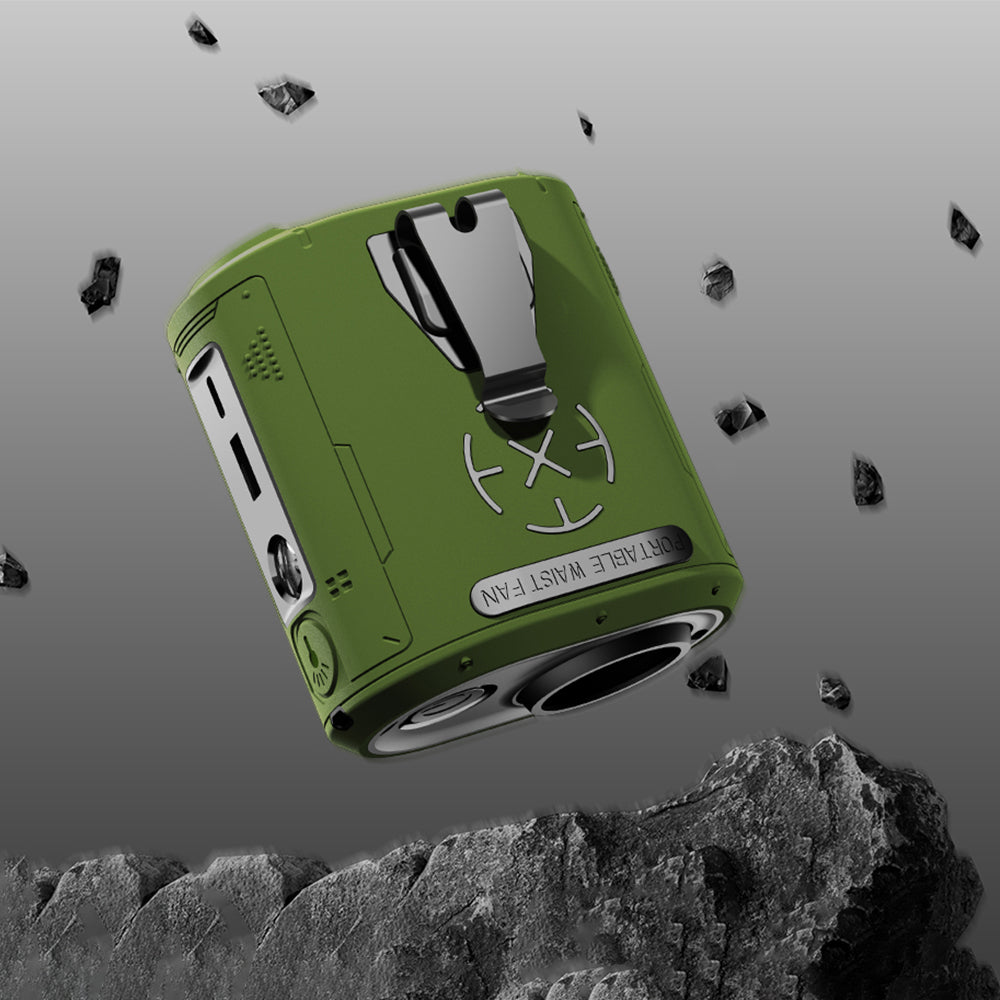 Ventilator Portabil Techsuit Z14 cu baterie externa 5000mAh, Gri