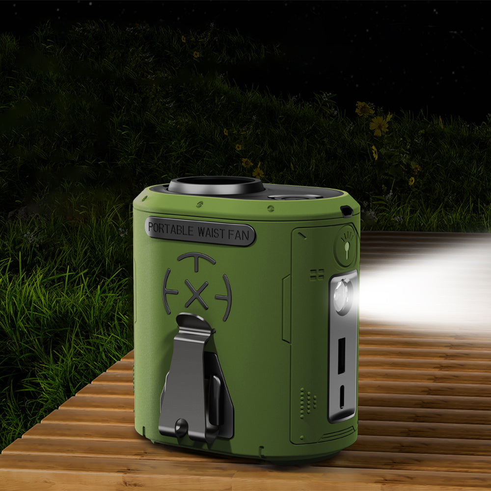 Ventilator Portabil Techsuit Z14 cu baterie externa 5000mAh, Gri