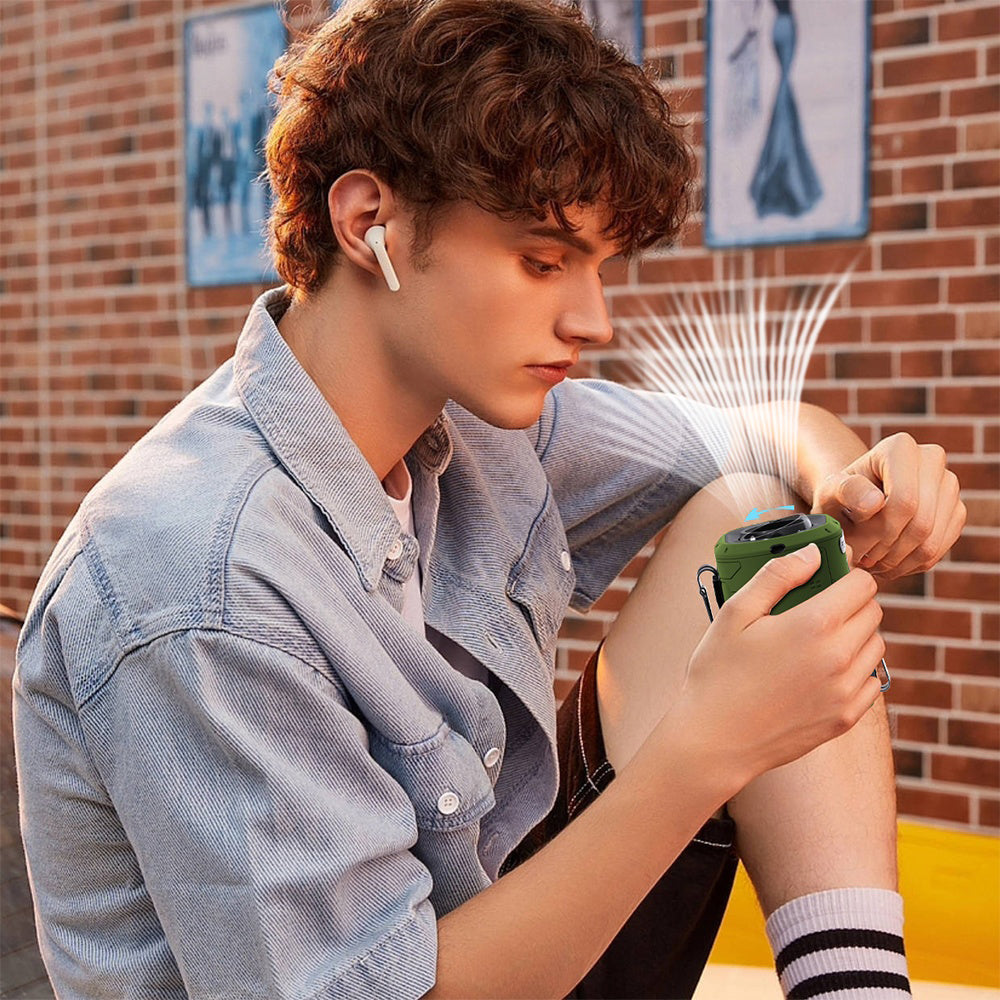 Ventilator Portabil Techsuit Z14 cu baterie externa 5000mAh, Portocaliu